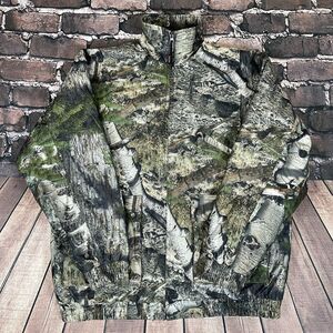 Trail Crest Mossy Oak Camouflage Camo Full Zip Jacket Size Large Snap Pockets